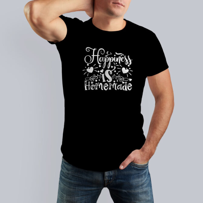 Happiness Is Homemade Printed Half Sleeve Unisex T-Shirts Shotz Print Media
